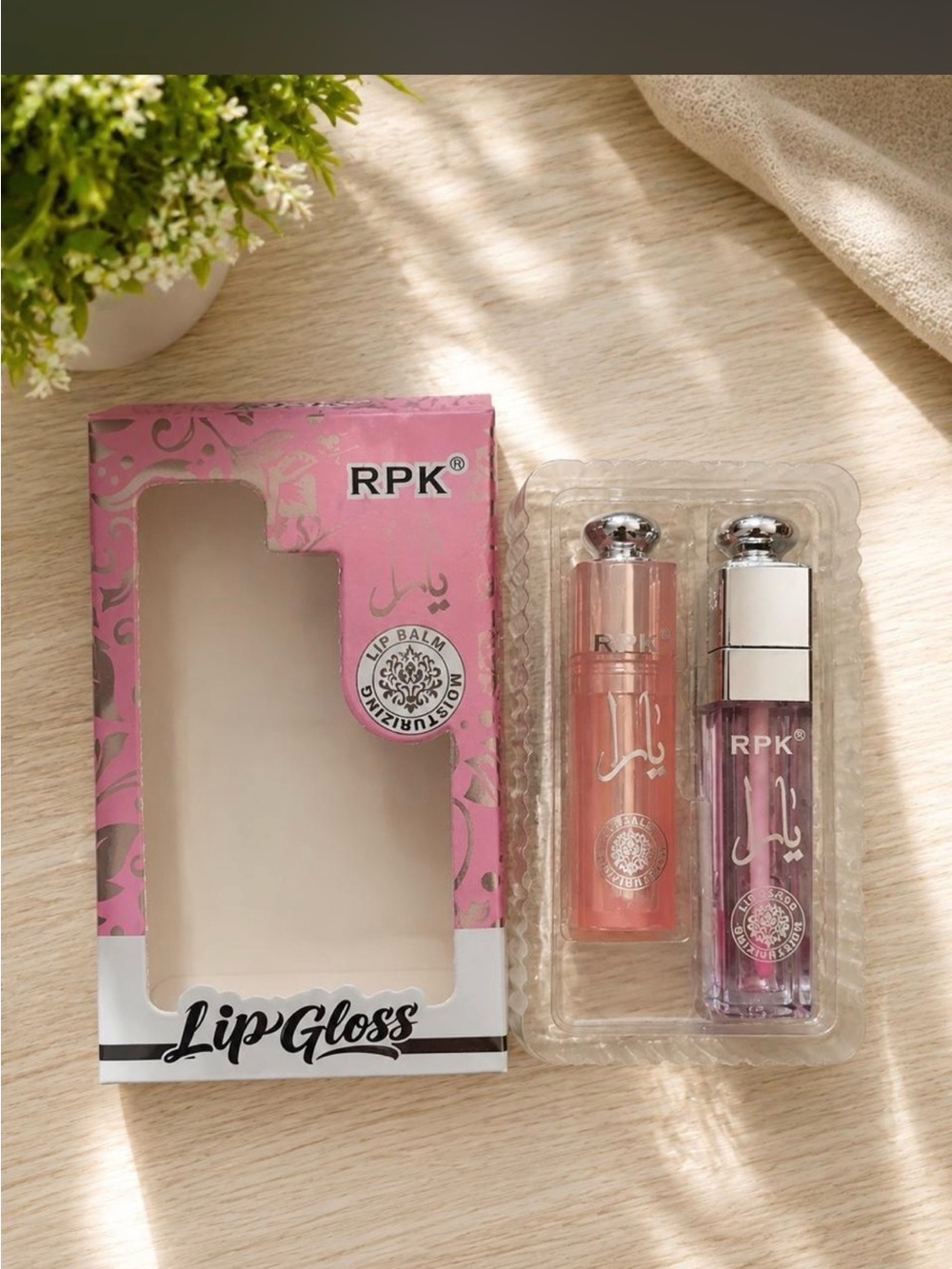 RPK Dual Lip Gloss & Balm Duo — Pink and Peach Shine